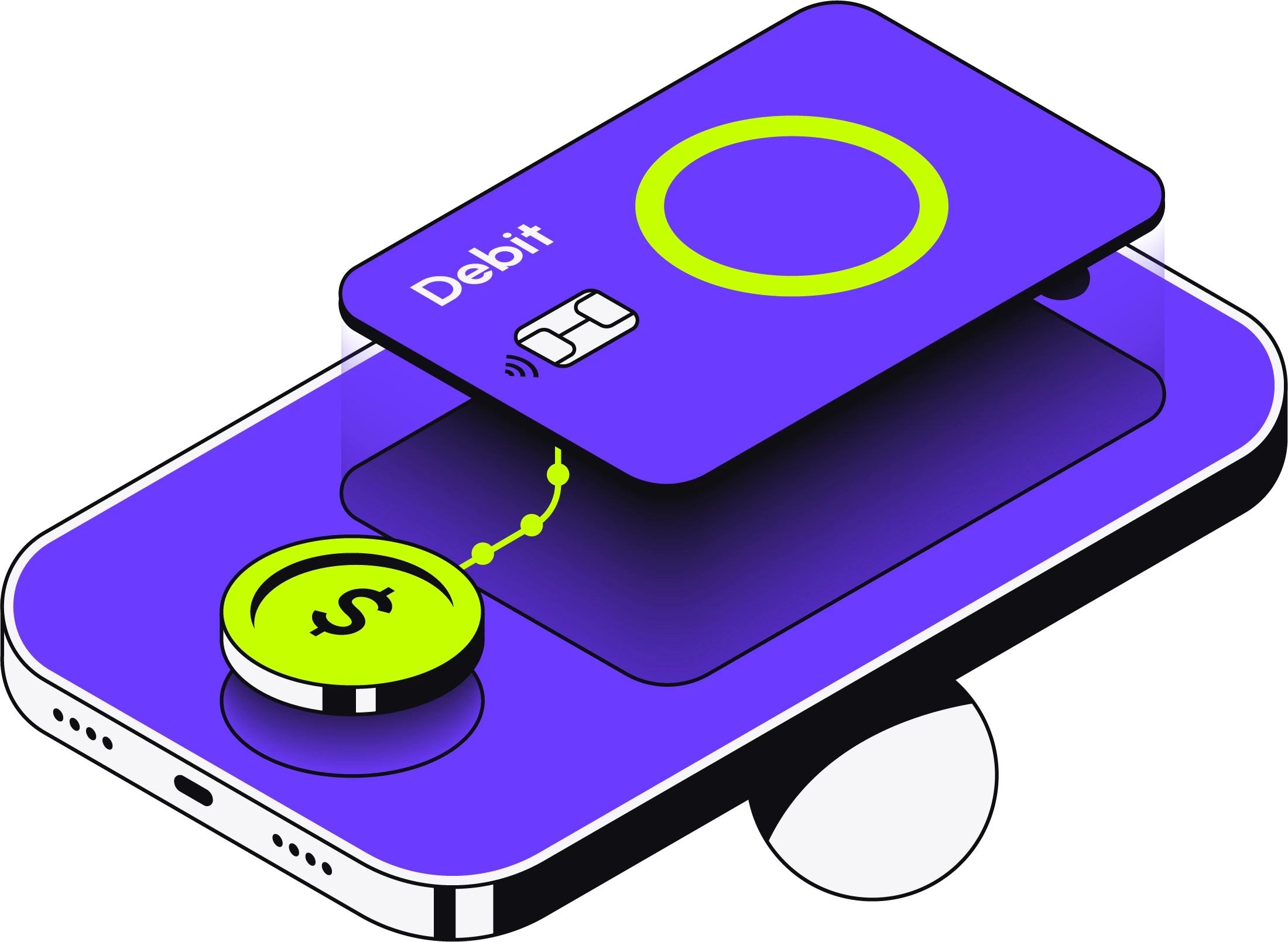 Payment cards moving settlement funds between connected accounts