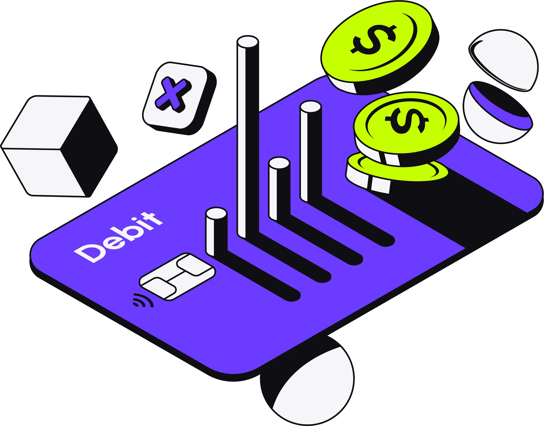 Revenue tracking dashboard with a connected card and payment signals